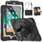 SEYMCY for iPad 6th/5th Generation/Pro 9.7 inch/Air 2 Case with Screen Protector, Rotating Stand & Hand Strap, Pencil Holder, Carrying Strap for iPad Pro 9.7 inch Cover, Black