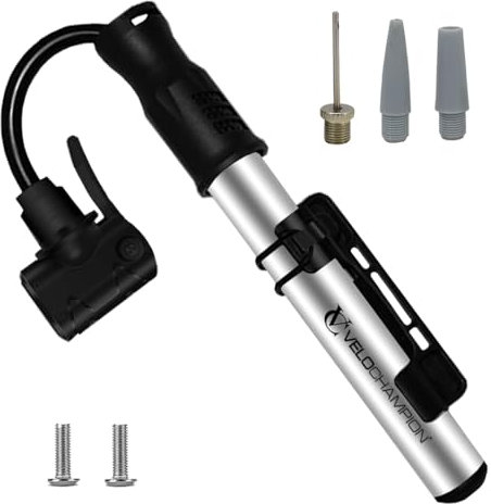 VeloChampion Mini-Fahrradpumpe – Doppelventil-Legierungspumpe für alle Ventile, tragbare Mini-Fahrradpumpe, leichte Fahrradpumpe, schnelles Reifenaufpumpen für MTB-Rennrad-Ballpumpe
