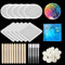 SWoob Resin Coaster Mould - 10pcs DIY Coaster Moulds for Square & Round Resin Crafts with Makering Accessories