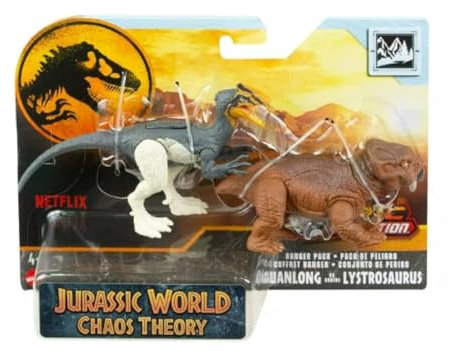 Jurassic World Chaos Theory Guanlong vs. Lystrosaurus Dinosaurier Actionfigur Spielzeug