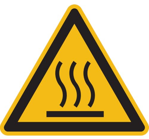 Dreifke® Warnschild, Warnung vor heißer Oberfläche W017 | Alu geprägt | 200mm | ASR A1.3 (DIN EN ISO 7010), 1 Stk