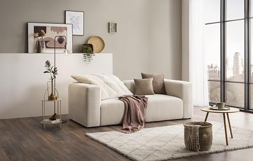 DOMO. collection Sofa Adrian, Modul-Sofa, 2-Sitzer aus zwei Ecksesseln, Bigsofa, Modul-Couch, 2 Einzel-Polsterelemente, 2er Couch, 216 x 108 x 69 cm (BxTxH), creme