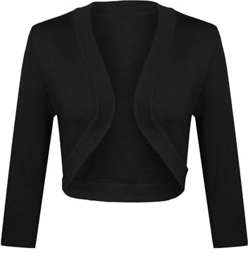 Gyabnw Bolero Cárdigan Festivo para Mujer Cárdigan Corto para Mujer Elegante Chaqueta Tradicional Chaqueta Nupcial Manga Larga Boleros de Oficina Tops Cortos con Cuello en V para Boda Vestido