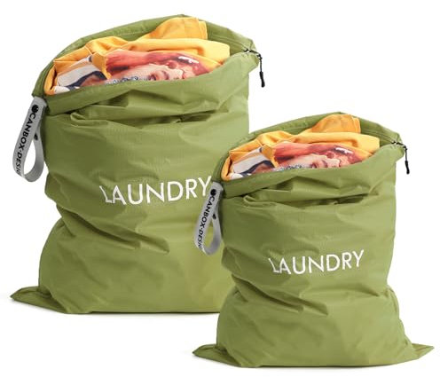 Asnews Wäschesack, 2 Pack Wasserdichte Reise Wäschebeutel mit Reißverschluss, 2 Größen Stoffbeutel, Faltbarer Schmutzwäschebeutel, Wäsche Aufbewahrungstasche, Startseite Reisen Urlaub