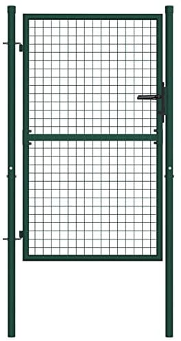 Swpsd Fence Gate with Arched Top Steel 89x200 cm Black Garden Gate Barrier Outdoor Yard Patio Entrance Way Door Security Barrier