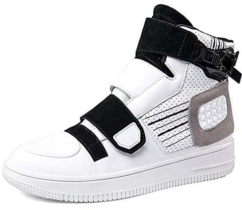 Stivali da Moto da Donna da Uomo, Scarpe da Moto Antiscivolo Traspiranti, con Cuscinetto del Cambio, Stivali da Moto da Cross in Pelle in Microfibra, Tempo Libero Confortevole (Color : White, Size :