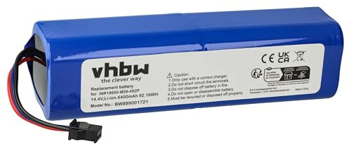 vhbw Akku kompatibel mit Xiaomi Viomi Alpha 2 Pro | S9, VXVC15-JC, D800 Saugroboter (6400 mAh, 14,4 V, Li-Ion)