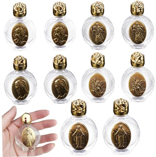 Bouteille d'eau bénite 10pcs Récipient en Eau bénite en Verre Vide en Verre Vide Sprinkler chrétien en pour Cadeau Religieux, décoration de Mariage à la Maison