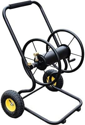 CFDZCP Gartenschlauch Aufroller Gartenschlauchwagen Mit 2 Rädern, Tragbare Wasserschläuche, Einziehbarer Wagen Mit Metallgriff for 200 Fuß 1/2-Zoll-Schlauch for Hof, Rasen, Bauernhof, Terrasse