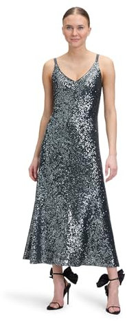 Vera Mont Damen Abendkleid mit Pailletten Grey Olive,34