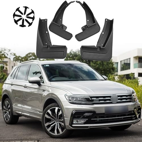 ERMWALR für VW Tiguan 2 R-Line 2017-2023 Schmutzfänger-Set von 4 Keine Bohrung erforderlich Auto Fender Flexible PP Schlammklappe Spritzschutz (Tgn 2RL 17-23)