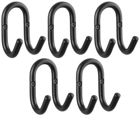 SOTECH 5 Stück Garderobenhaken FARA 88 x 51 mm Stahl Schwarz Kleiderhaken Wandgarderobe Jackenhaken Aufhänger