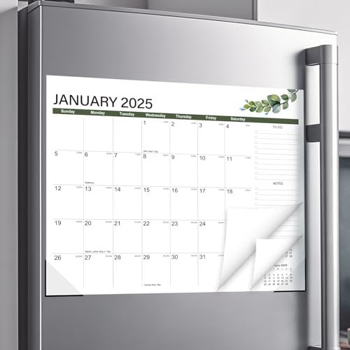 GuassLee Magnetischer Kalender für Kühlschrank 2025–2026 – ästhetischer magnetischer Kalender für Kühlschränke von Juni 2025 bis Dez. 2026, 19 monatlicher Kühlschrankplaner für einfache Organisation