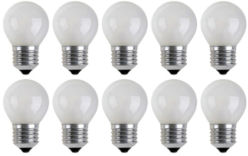 NCC-Licht 10 Stück Tropfenlampe Kugel matt E27 15W warmweiß dimmbar 230V