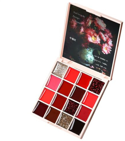 Baoqifong Gel Nail Polish | 16-Colors Nail Cream Gel Polish Palette - Gel Polish Palette, Nail Painting Manicure Glue for Women Girls