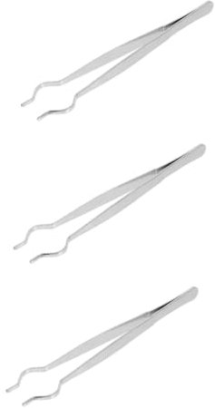 MUSISALY 3 Stk Reagenzglasklemme Zange Pinzette Für Reagenzglas Nip-röhrenpinzette Markierungen Haarentfernungspinzette Experimentierzubehör Augenbrauenpinzette Silver Rostfreier Stahl