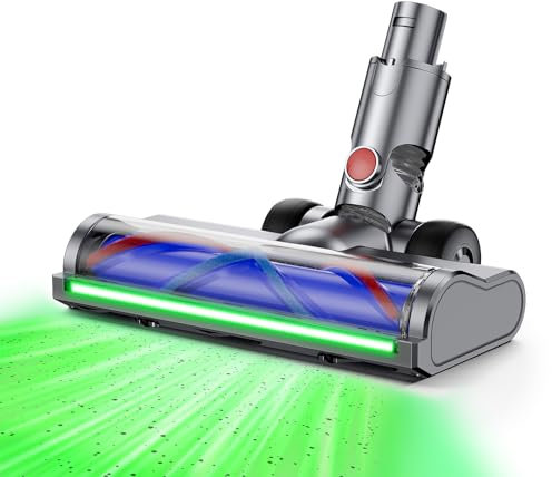 Cepillo Motorizado para Dyson V6 Animal, V6 Fluffy, DC58, DC59, DC61, DC62, DC74 Rodillo turbo motorizado con cerdas suaves y luz LED para azulejos alfombras y suelos duros