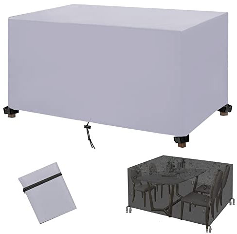 Outdoor-Möbelabdeckungen, wasserdicht, winddicht, Anti-UV-Terrassenmöbelabdeckungen für Stuhl, Sofa, mit Schnallen und Kordelzug, rechteckig, 221 x 149,9 x 83,8 cm