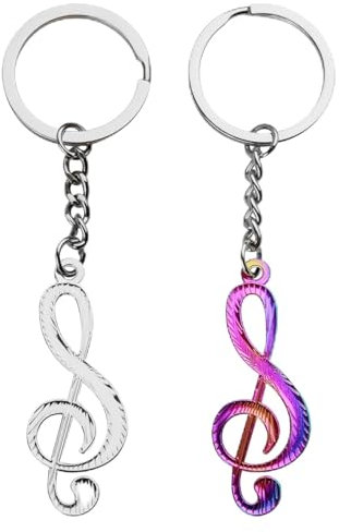 Musiknoten Schlüsselanhänger Aus Metall, 2 Keychains Musik in Verschiedenen Farben, Music Key Chain, Auto Schlüsselanhänger, Notenschlüssel Schlüsselanhänger, Geschenke Für Musiker Chor Orchester