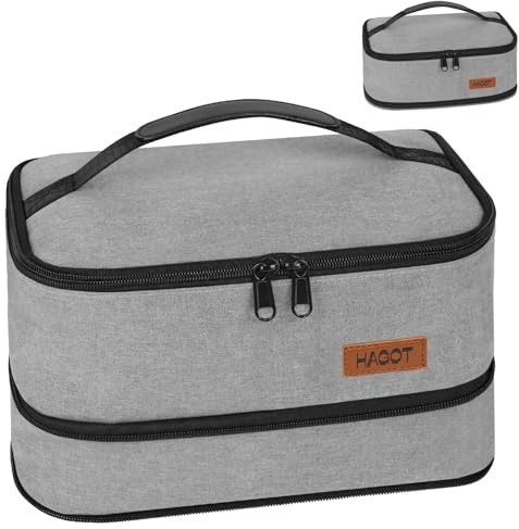 HAGOT Expandable Lunch Bag for Men Women Kids, Insulated Thermal Reusable Lunch Box Holder, Leakproof Waterproof Cool Bag with Soft Handle for Picnics School Work