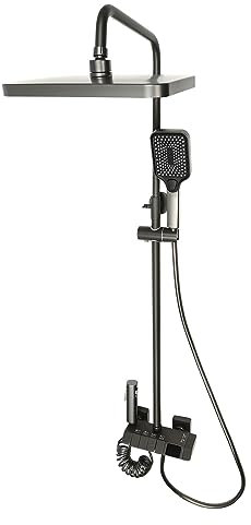 Duschsystem Duscharmatur Duschpaneel Massage mit Handbrause mit LED-Anzeigebildschirm Extra-großes Top-Spray 27.5 * 18.4cm Heiß und kalt Dual-Use (Grau)