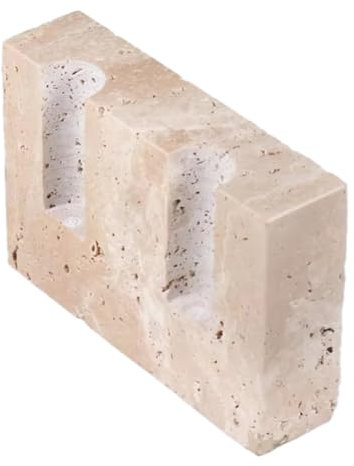 Vocdikficy Kerzenständer im Vintage-Stil, 2 Löcher, Kerzenständer Aus Travertinstein für Hochzeiten, Partys, Elegantes Tischmittelstück A