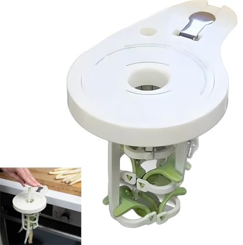Juego de pelador de espárragos premium 2025 con 6 cuchillas y accesorios, pelador manual profesional de espárragos sin electricidad, resistente al óxido y apto para lavavajillas
