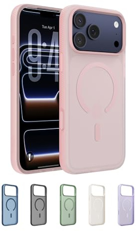 Belkin SheerForce Grip iPhone 17 Pro Max Hülle MagSafe Kompatible Handyhülle mit Rutschfesten Rändern, iPhone Schutzhülle, Magnetisch, Transparent, Dünn und Stoßfest – Rosa