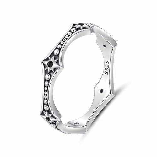 GemKing Anelli in argento Sterling S925 con fiori di ciliegio, 6, Argento sterling, Nessuna pietra preziosa