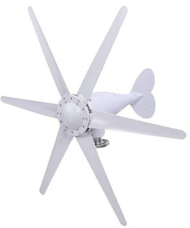 AUNMAS Generador de Turbina Eólica de 300 W, Fibra de Nailon, Kit de Molino de Viento de 6 Aspas, Baja Velocidad de Arranque, Disco de CA Trifásico, Dirección Automática para el Hogar, Granja, RV,