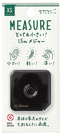 Midori 35278006 XS Mètre à ruban – Noir