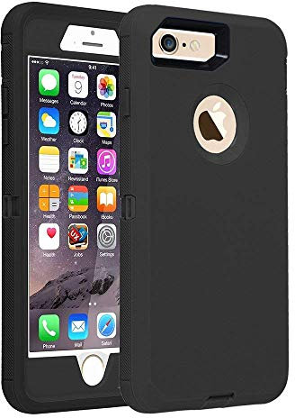 smartelf Case for iPhone 8 iPhone 7 [HEAVY DUTY] 3 in 1 Built-in Screen Protector Shockproof Protective Cover Dust Drop Proof Scratch-resistant Hard Shell for Apple iPhone 7/8 4.7 inch-Black