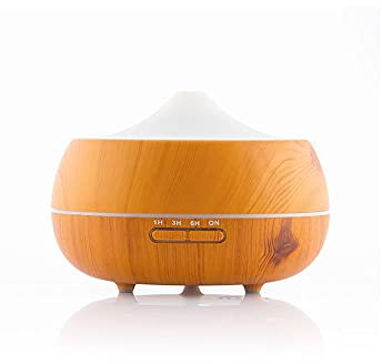 InnovaGoods - Humidificador 2 en 1 y difusor de Aroma, LED Multicolor, 300 ml, silencioso, con 15 Modos de iluminación, Madera, ABS