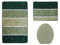 Orion Badgarnitur 3 TLG. Set 50x80 cm Mehrfarbig gestreift, WC Vorleger ohne Ausschnitt für Hänge-WC (grün dunkelgrün)