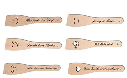 Kochlöffel Pfannenwender Holzlöffel Löffel mit Motiven und Brandgravur