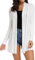 Sykooria Cardigan Longue légere Loose-Fit pour Femme Cardigan confortable en tricot avec briquet, Blanc, L