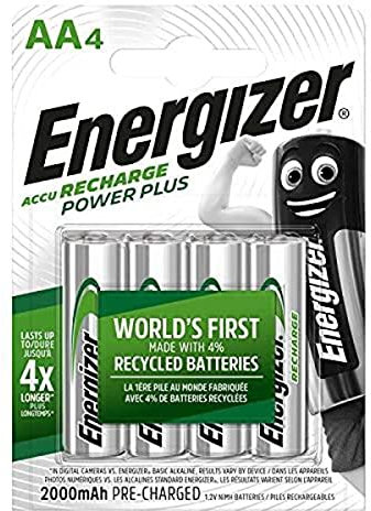 Energizer Accu Recharge Power Plus Pile Rechargeable AA, Les 4 piles