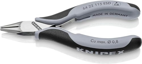 KNIPEX Electronics End Cutting Nippers ESD 115 mm, 64 22 115 ESD | With Multi-Component Handles