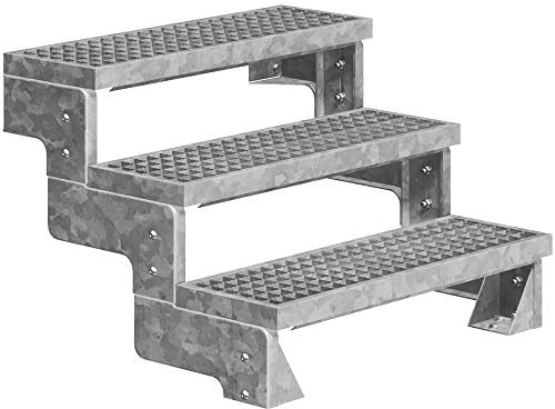 DOLLE Außentreppe Gardentop 3 Stufen Geschosshöhe 54-66 cm Gitterroststufen 100 cm