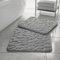 click2style Memory Foam Bath Mat 2 Piece Set Pebbles Non Slip Pedestal and Bath Mat Toilet Bathroom (Silver)