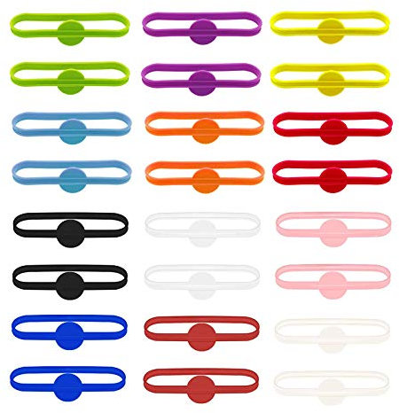SEABABOO Wiederver Wendbare Markierer Party Wein Glas Marker Silikon Bunte Dekoration Silikon Cup Marker Trinken Drinks Mark Teebeutel Halter Flaschen Insgesamt 24 Mischfarben (Farbig, 24 Pcs)