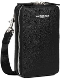 LANCASTER | Delphino Lucas - Pochette smartphone Refente de Cuir de Vachette Grainé Noir