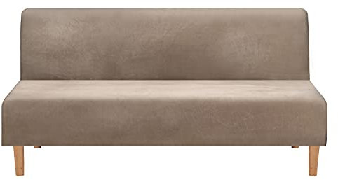 Mingfuxin Armlose Schlafsofabezüge, Stretch-Samt Futon Couchbezug Dicke weiche gemütliche Sofa Schonbezug Möbelschutz für 2-3-Sitzer armloses Klappsofa