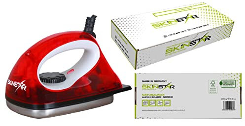 SkinStar Starter Ski Wachs Set Natural-Wax All IN ONE High Skiwachs Wachsbügeleisen