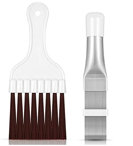 Peine de Limpieza de Condensador,Peine para Aire Acondicionado,Peine de Aleta,Peine de Metal para Evaporador de Radiador,Herramienta de Reparación,Cepillo de Limpieza para Aire Acondicionado,2PCS