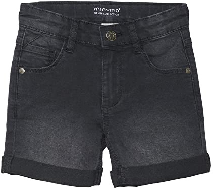 MINYMO Boy's Shorts Power Stretch Jeans, Grey Black, 152