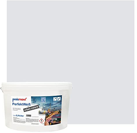 Preismaxx Perfektweiß urban colors, bunte Wandfarbe, lila, hellgraulila, light grey-purple 2,5L, Innenfarbe, hohe Deckkraft Klasse 2, matt