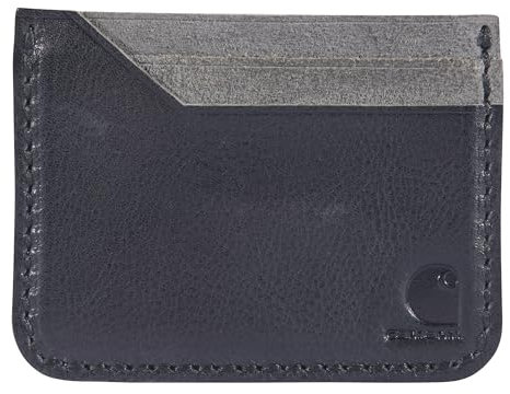Carhartt Herren Geldbörse, Schwarz, Minimalistisch, Vordertasche, Weiches Leder und Wildleder