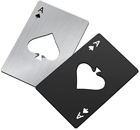 2 Pack Novelty - Ace of Spades Bottle Opener - Metal Cider Beer Bottle Openers
