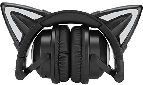 Bonitos Auriculares Con Orejas de Gato, Estéreo Inalámbricos Bluetooth para Juegos, Música Plegables Con Luz LED de Colores, Tiempo de Reproducción de 8 a 10 Horas